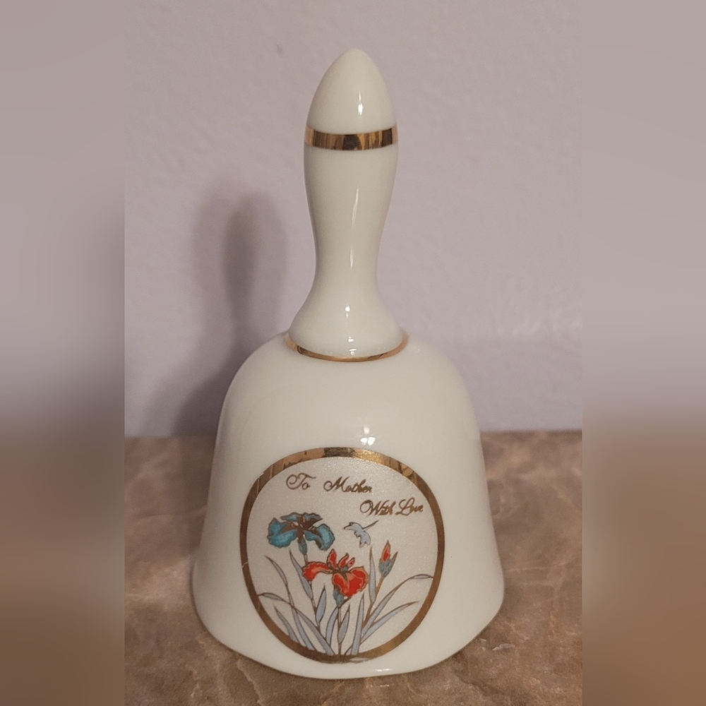 Vintage Porcelain Japan Bell "To Mother With Love"